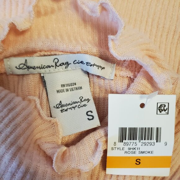 American Rag Juniors Blush Ribbed Mock Neck Top S - Picture 8 of 9